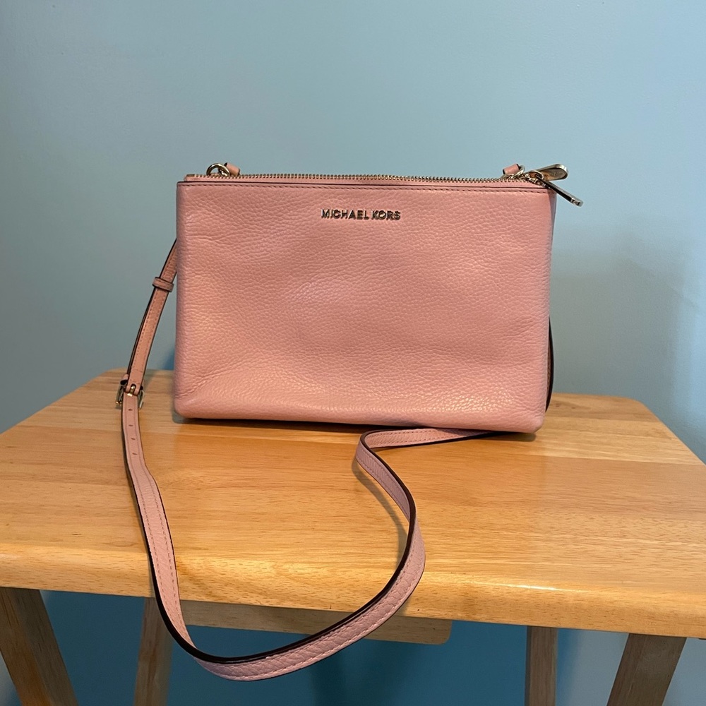 Double Zipper MK Crossbody Bag
